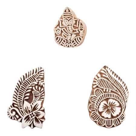 Set of 3 Piece New Mix Wooden Printing Block